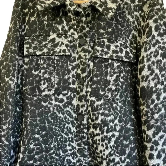 All saints black white leopard Jessa Shacket jacket - Picture 5 of 10
